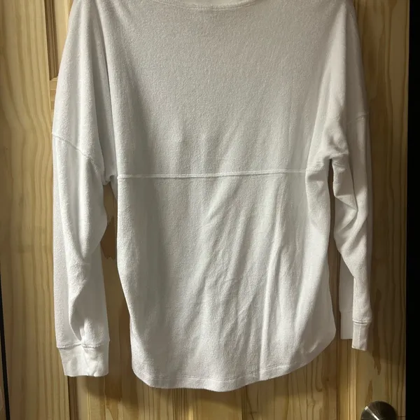 PINK Victoria's Secret Terry White V-neck Top size M - Image 4