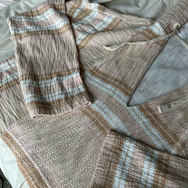 Women’s Roxy Baja pullover striped surfer cropped hoodie size small - Image 3