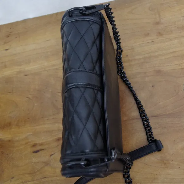 Rebecca Minkoff Black Quilted Leather Turnlock Closure Crossbody Purse - Image 10