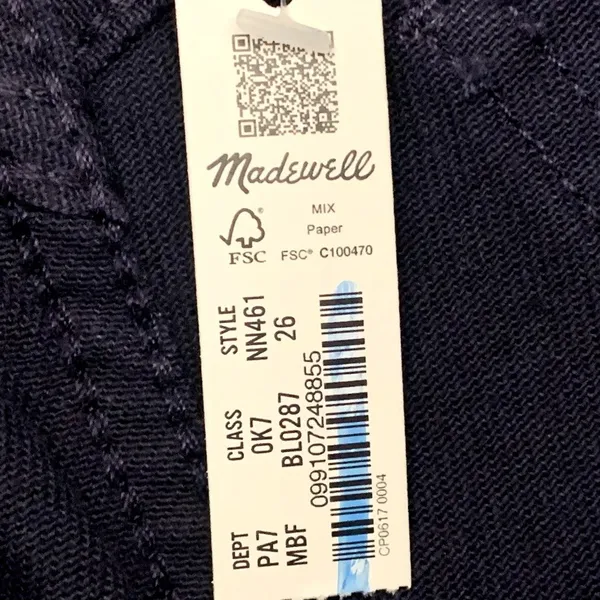 NWT Madewell The '90s Straight Jean in Coated Midnight Blue‎ Foil NN461 - Image 13