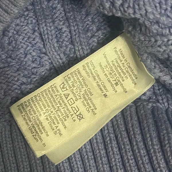 J. Crew Purple Cable Knit Long Sleeve Pullover Sweater M - Image 4