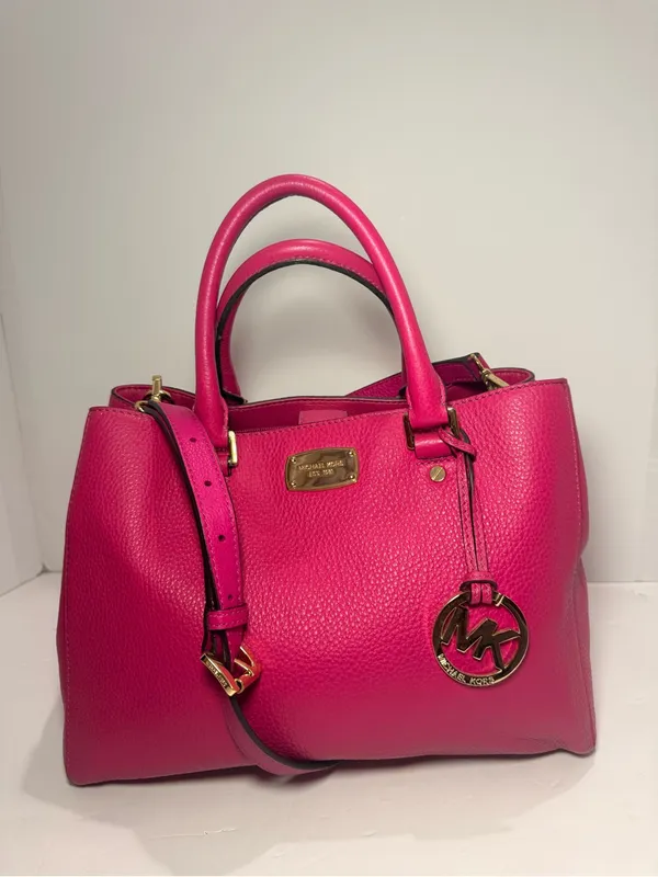 MICHAEL Michael Kors Sutton Medium Pink Pebbled Leather Satchel - Image 2