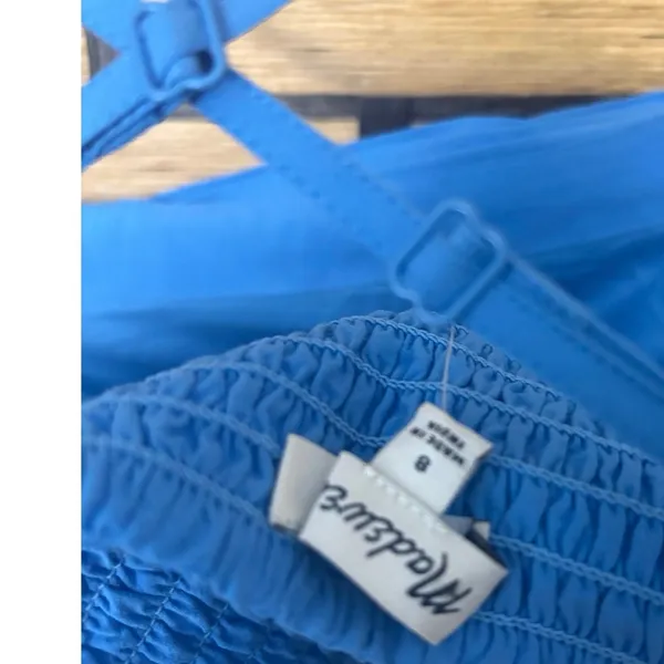 Madewell Blue Poplin Crop Tube Top Size‎ 8 - Image 8