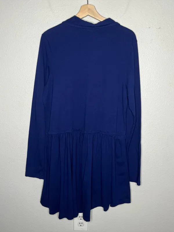 Daily Practice Taylor Corset Long Sleeve Zip Up Mini Dress in Navy Blue - Image 4