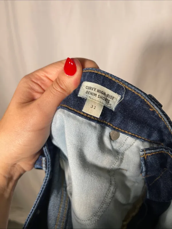 Madewell Womens Curvy High Rise Denim Shorts 31 Dark Wash - Image 5