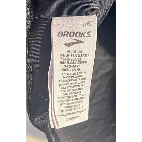 Brooks Uprise Crossback Sports Bra Print is Overcast Deco Size M 34AB-36A - Image 3