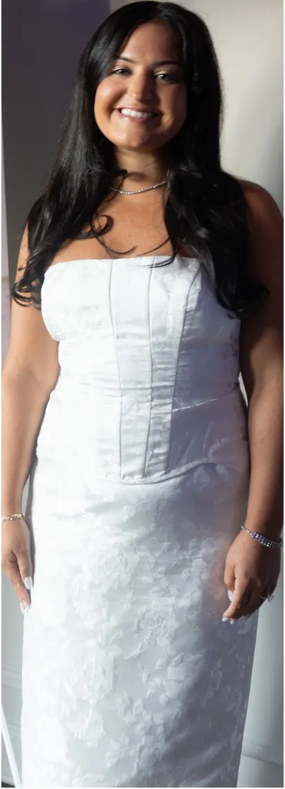 Lulus Melva White Satin Jacquard Two-Piece Bustier Maxi Dress - Image 2
