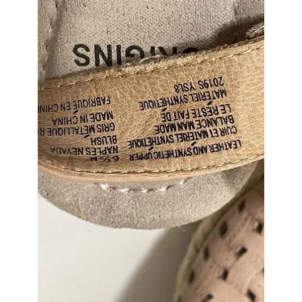 Earth Origins Wedge Sandals Women 6.5 Tan Woven Espadrille Comfort - Image 9