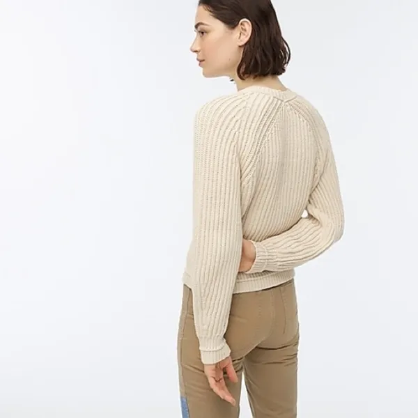 Ribbed crewneck sweater ivory‎ XL - Image 3
