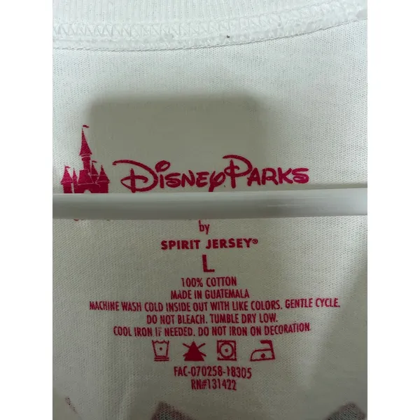 Disney‎ Parks Disneyland Spirit Jersey Polka Dot Minnie Mouse Pink Glitter Large - Image 3