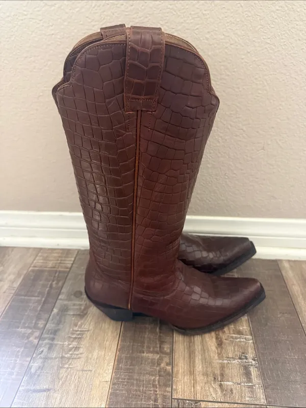 Idyllwind Brown Croc boots - Image 2