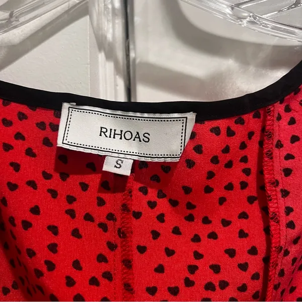 Rihoas Red Hearts Square Neck Mini Dress - Image 5