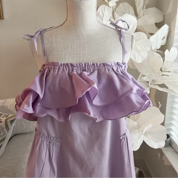 Free People Have A Thing For You Lavender Ruffle Strap Mini Dress - Image 4
