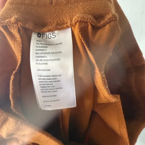 FIGS Technical Collection Jogger Scrub Pants Copper Orange‎ Size S/T - Image 7