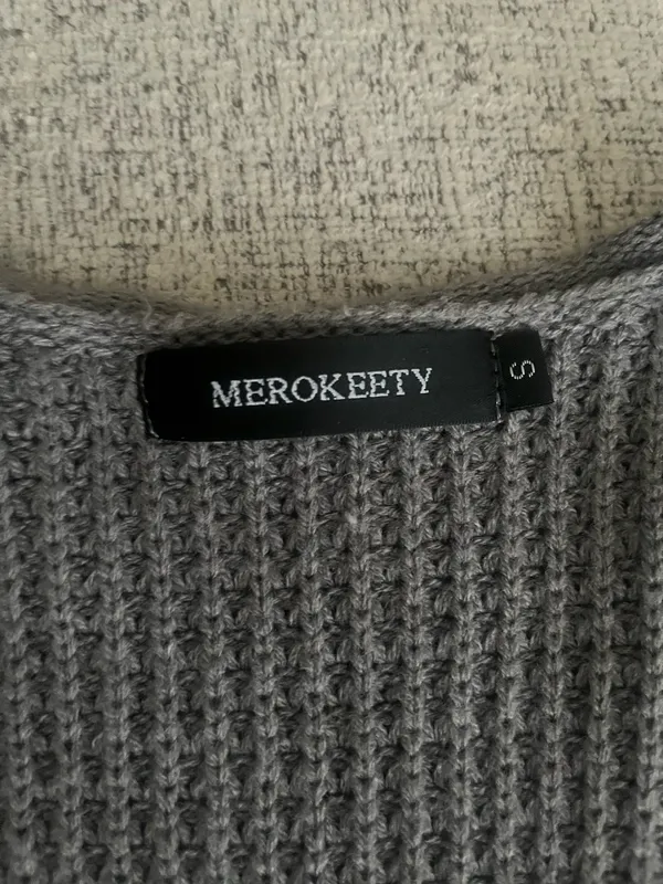 Merokeety Grey Cardigan - Image 2