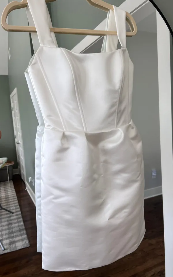 Custom Made Bridal Satin Dress With Bow - Image 13