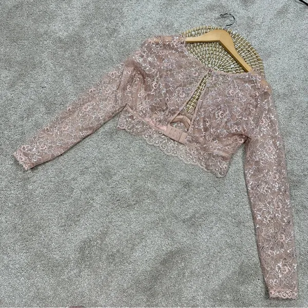 NWT Victoria’s Secret Dream Angels Allure Shimmer Long Sleeve Bra Top Lace XL - Image 7