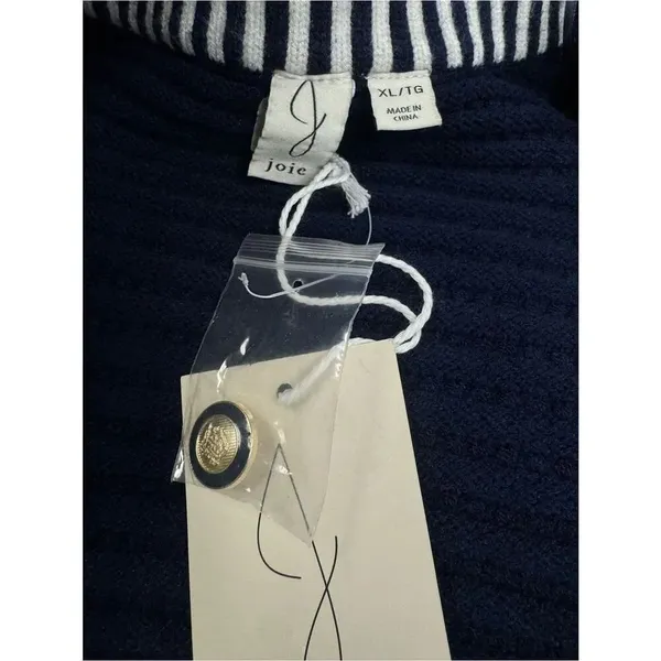 NEW Joie Navy Cotton Button Front Sweater Vest Women’s XL - Image 4