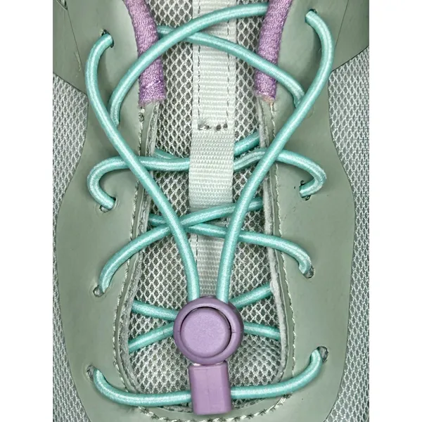 NWT Athletic Works Bungee Lace Jogger Sneakers Grey Purple Size 6 - Image 3