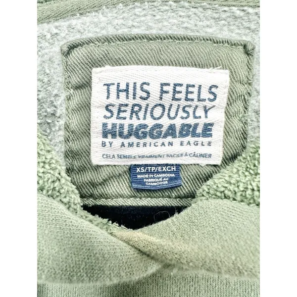American Eagle Sublime Hoodie Oversized XS Green‎ Sun Graphic Band Tee Y2K Baggy - Image 12