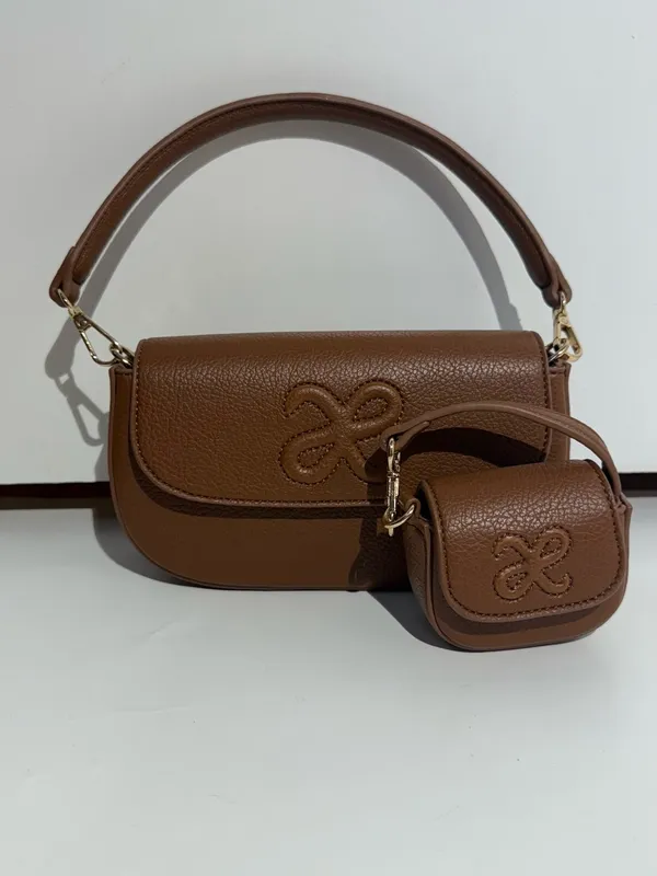 NWOT Maeve Embossed Saddle Shoulder Bag in Chestnut - Image 11