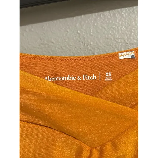 Abercrombie & Fitch Curve Love Satin Orange Ruffle Strap Bikini Set Women’s XS - Image 10