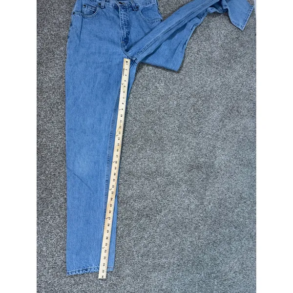 Lands End Vintage High Rise Straight Leg Jeans 10 Tall Made in USA Blue Denim - Image 4