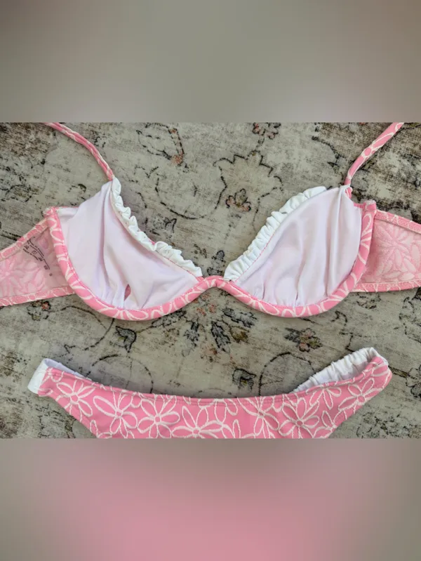 Pink & White Floral Bikini Set - Image 11