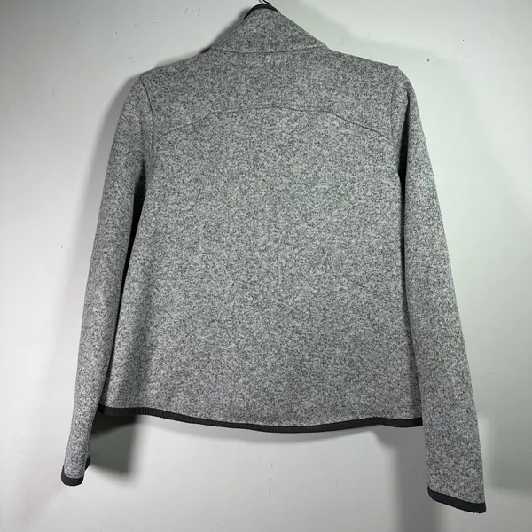 Lululemon‎ Its Fleecing Cold Zip Up Jacket Heathered White Dark Carbon Size 6 - Image 2
