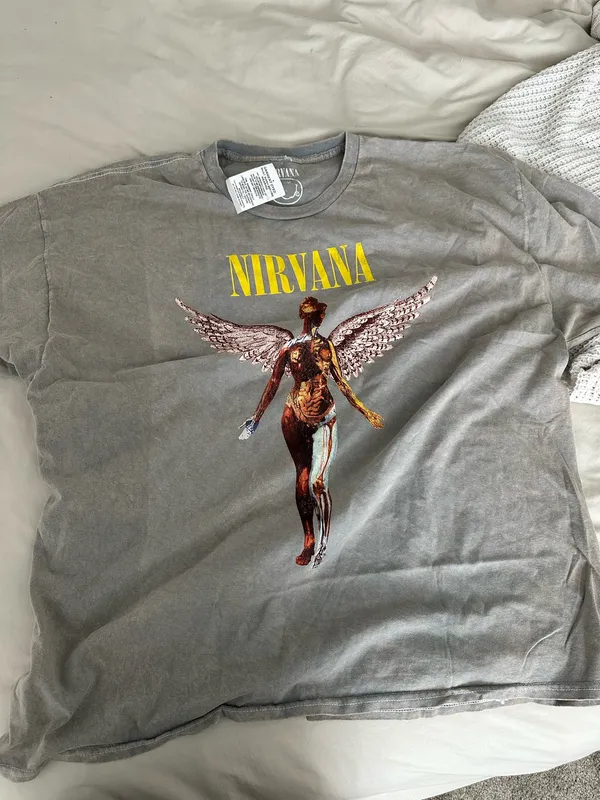 Oversized Nirvana Tee Gray Size 2X - Image 2