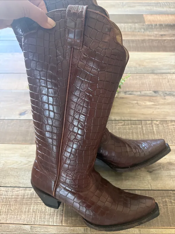 Idyllwind Brown Croc boots - Image 8