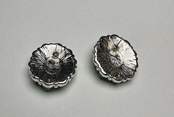 Avon Silver Tone & Blue Turquoise Color Pierced Earrings - Image 3
