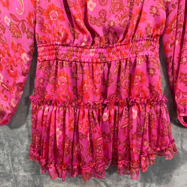 MISA Los Angeles Lorena Mini Dress Careyes Floral Print Size Medium - Image 9
