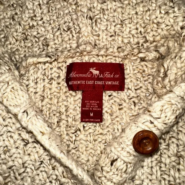 Abercrombie & Fitch Vintage Wool Blend Speckled Knit Hooded Sweater Y2K SMALL - Image 3