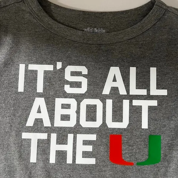 Grey Miami Hurricanes baby tee size M. Custom made. Never worn #Hurricanes - Image 3