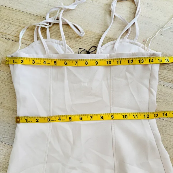 Zara sweetheart neckline mini dress in cream NEW - Image 6