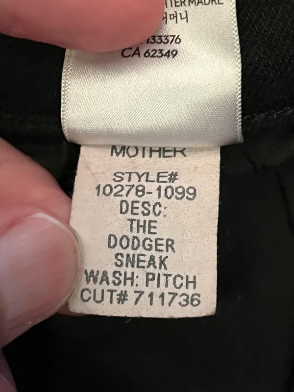 Mother The Dodger Sneak Jeans Womens 30 Black Dark Wash Straight Relaxed Denim - Image 12