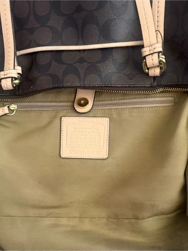 Coach Signature Payton Jordon Double Zip Signature Carryall Shoulder Tote Bag - Image 4