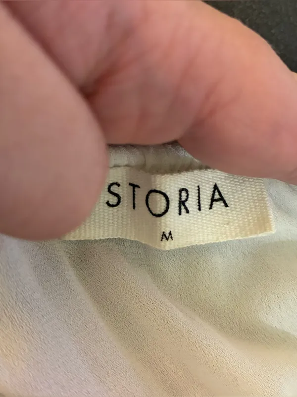 Storia Floral Maxi Dress Open Back V-Neck Ivory M - Image 3