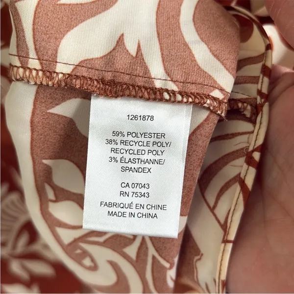 EUC Joie Floral Blouse Chestnut Cream Size Large - Image 6
