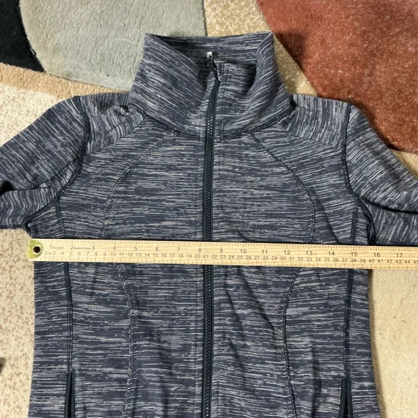 Lululemon Nice Asana Jacket Women 6 Black Space Dye Full Zip Luon W4D44S - Image 3