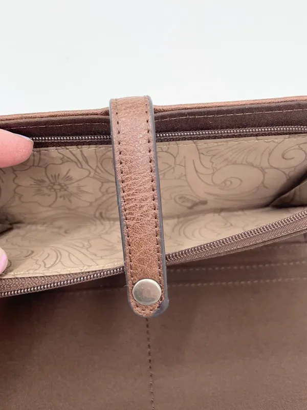 Justin Boots Women's Floral Tooled Saddle Brown Wallet Slim Card Slots Western Cowgirl - Image 5