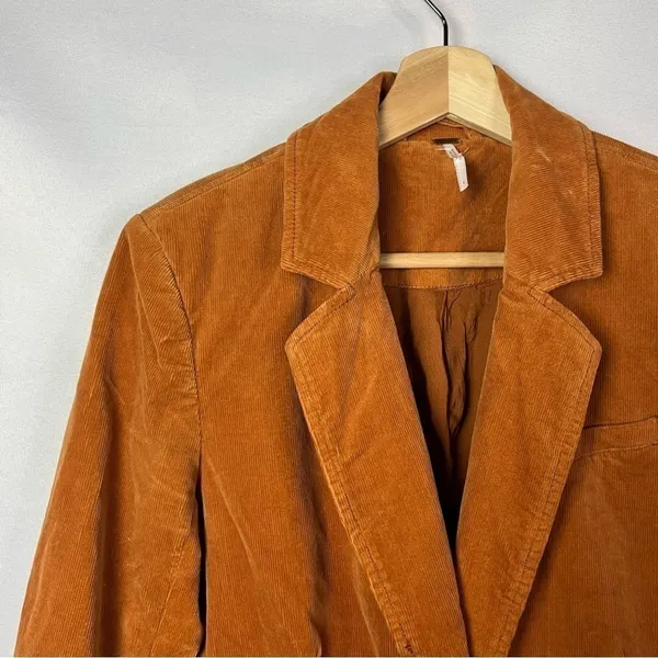 Free‎ People Heidi Brown Corduroy Button Front Blazer 4 - Image 7