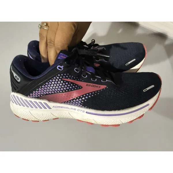 Brooks Adrenaline‎ GTS 22 Black/Purple/Coral Athletic Sneakers - Women's US 8 W - Image 3