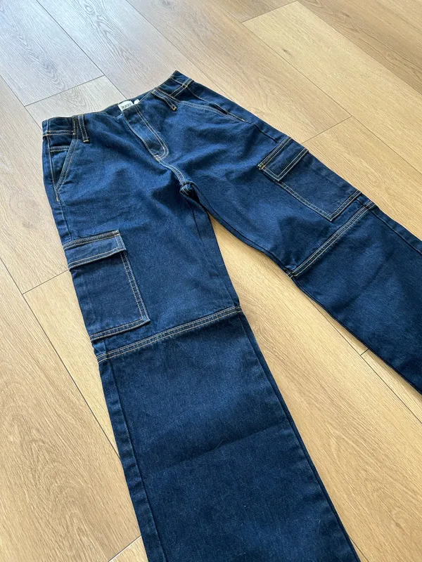 Princess Polly Dark Blue Denim Jeans - Image 2
