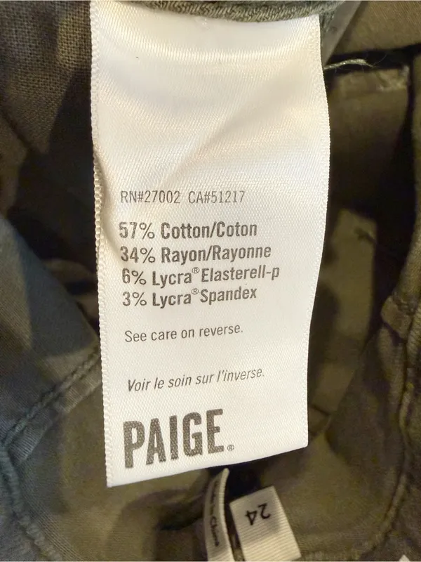 ANTHROPOLOGIE‎ PAIGE Carly Cargo Pants in Vintage Ivy Green Wide Leg Denim - Image 7