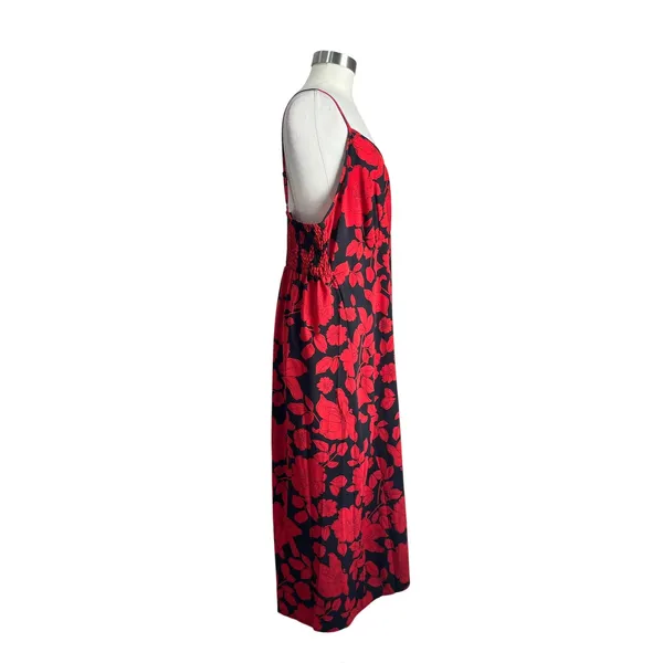 SHEIN‎ Curve Boho Floral Maxi Dress Red Black Sleeveless Summer 1XL - Image 4
