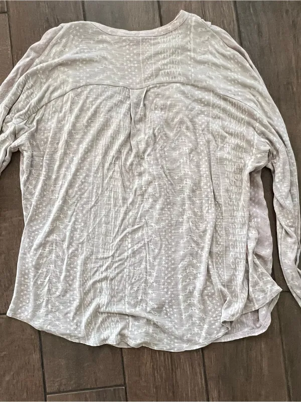 Lucky Brand Long Sleeve Button Down Boho Mauve/Tan Top size M - Image 5