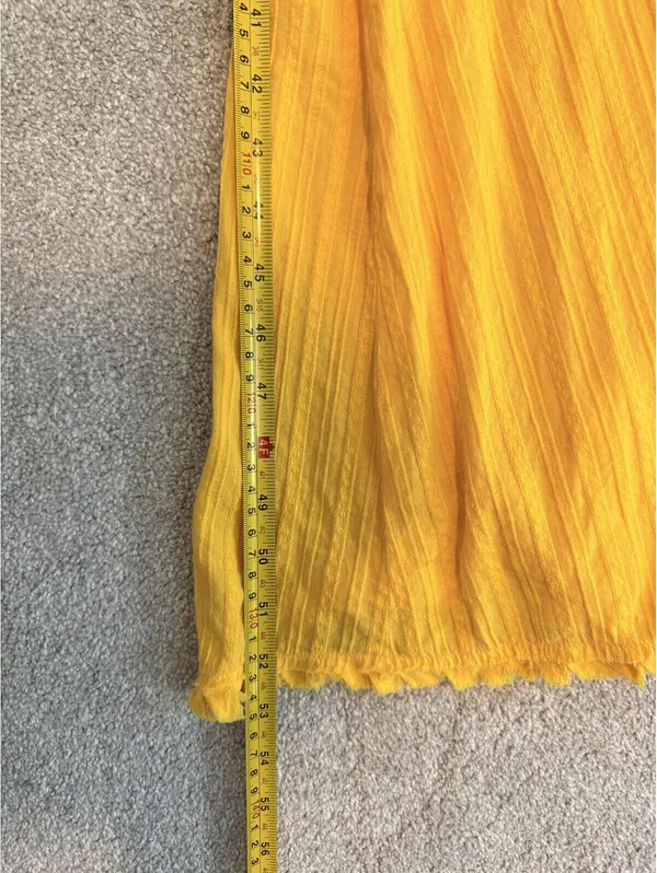 Sundance Womens XS Yellow Cotton Gauze Cross-Back Maxi Dress - Image 8
