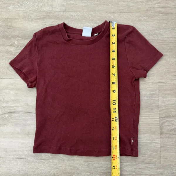 Aritzia TNA Cotton Rib Red Tee - Image 3